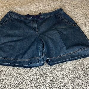 J.JILL 12 High Waist Drawstring Denim Unisex Shorts